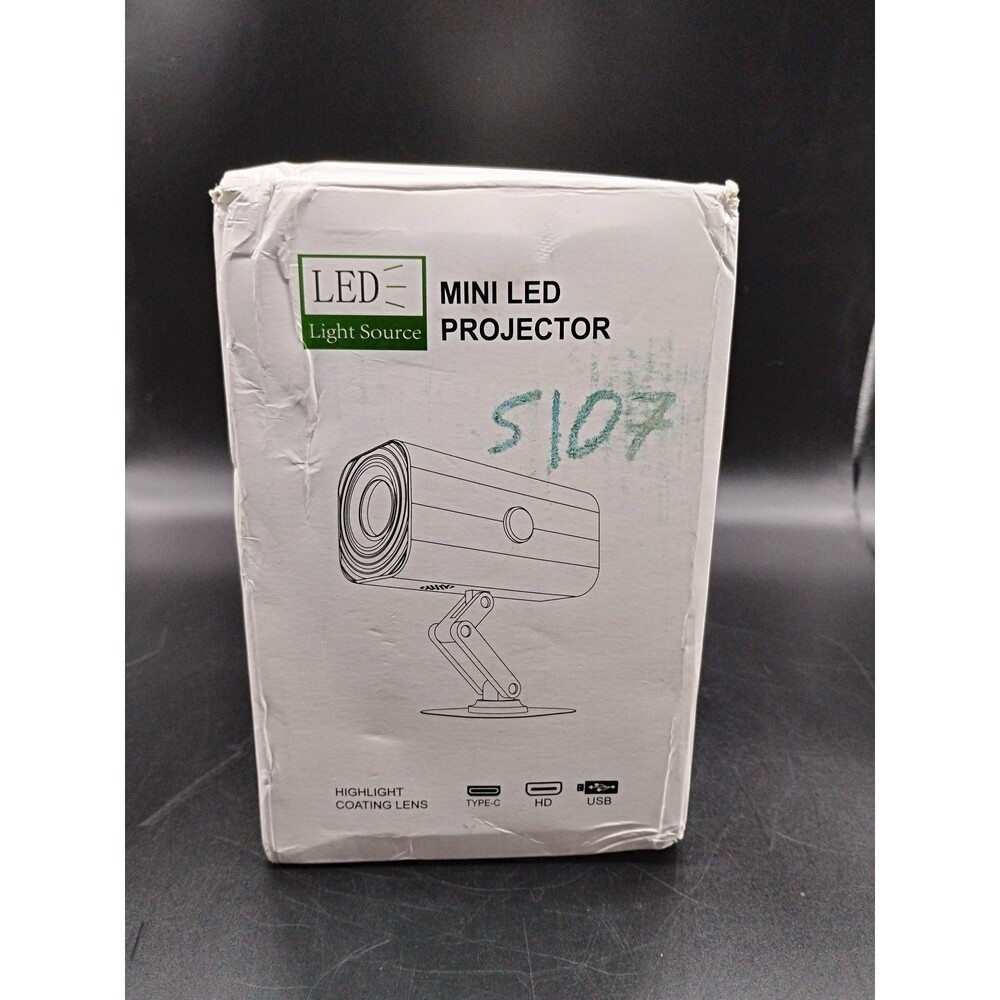 LED Mini Life Style Projector by Light Source  Type C , HD Or USB Black